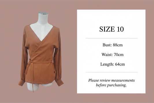 Kilt - Chestnut Wrap Top - Size 10 - Size Guide