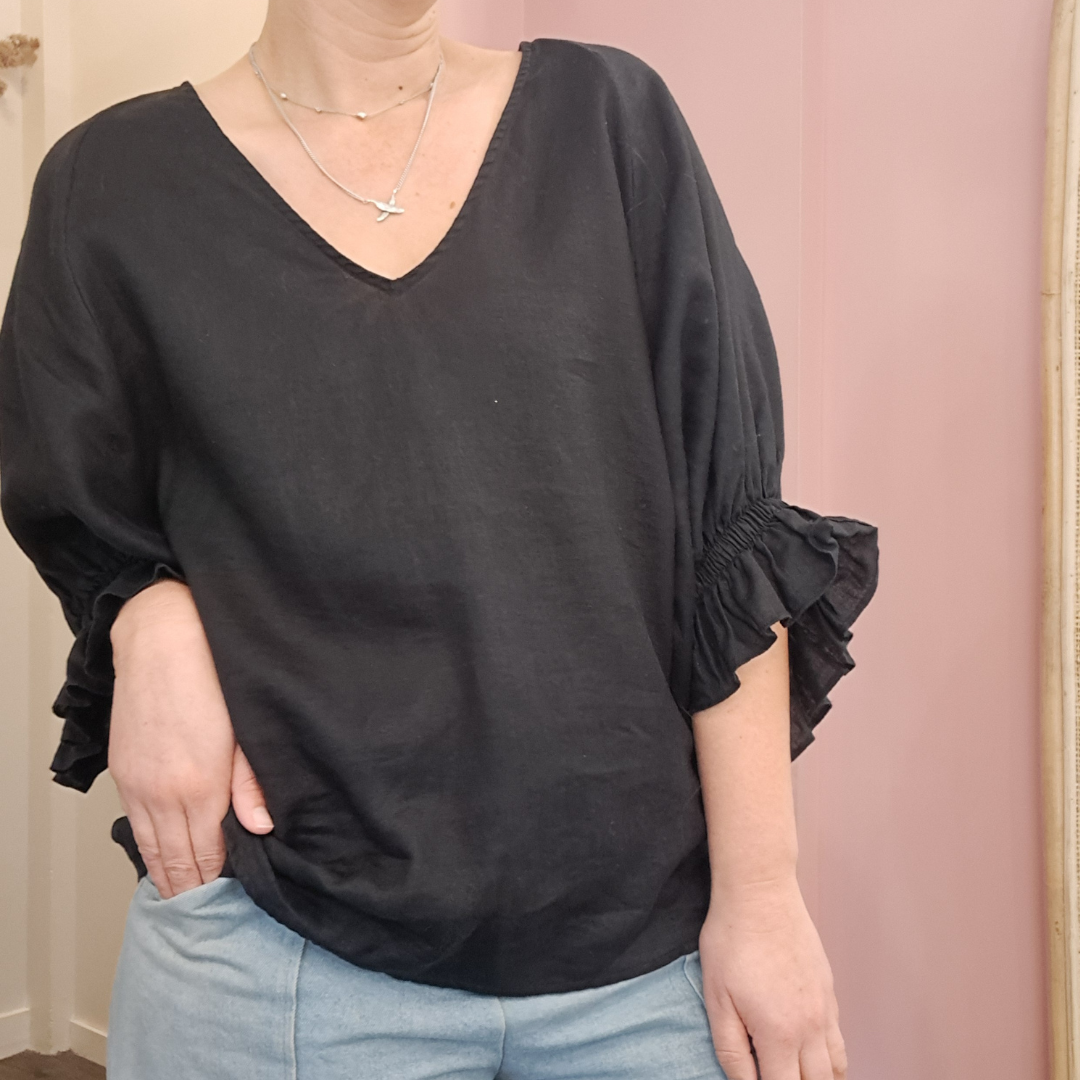 Kinney - Abbey Linen Top - Size M