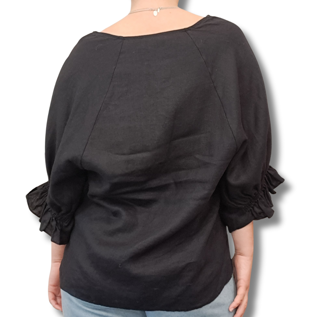 Kinney - Abbey Linen Top - Size M - Back