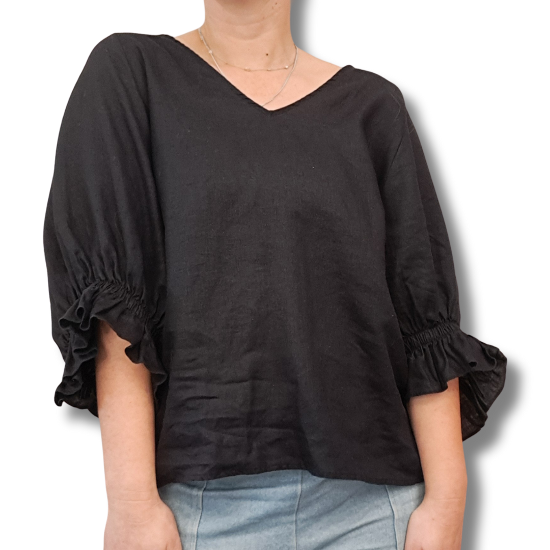 Kinney - Abbey Linen Top - Size M - Front