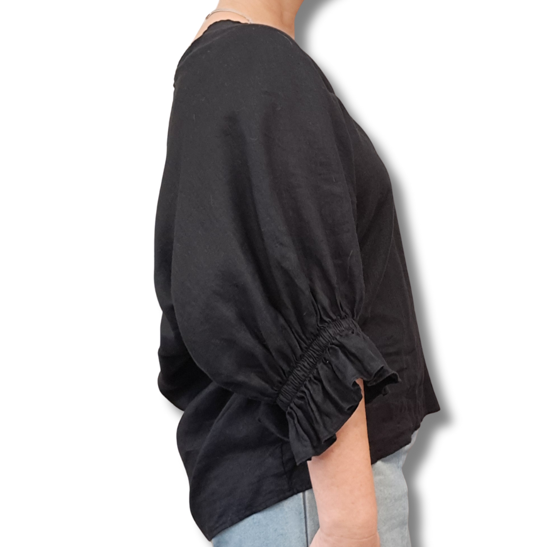 Kinney - Abbey Linen Top - Size M - Side