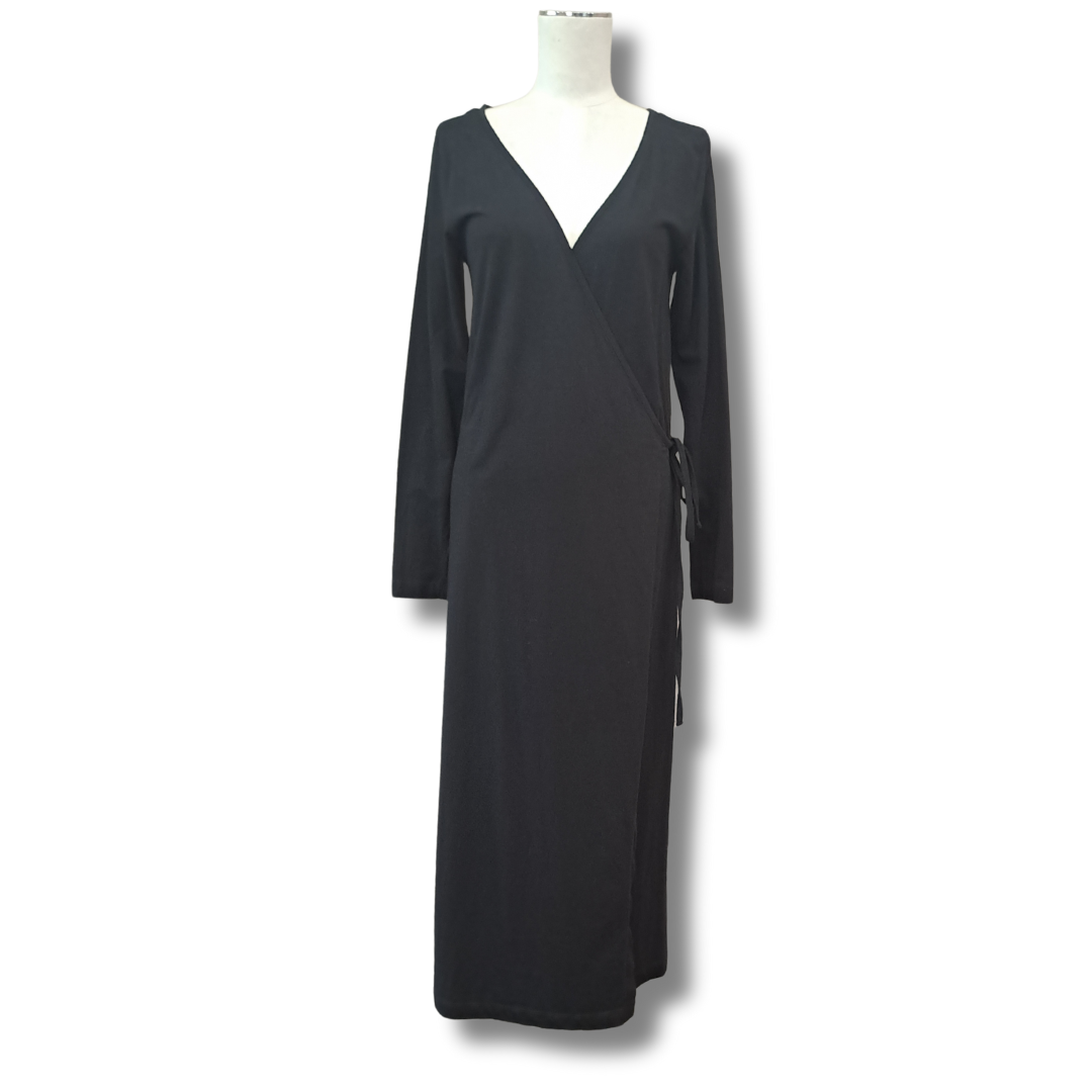 Kowtow - Black Wrap Dress - Front View