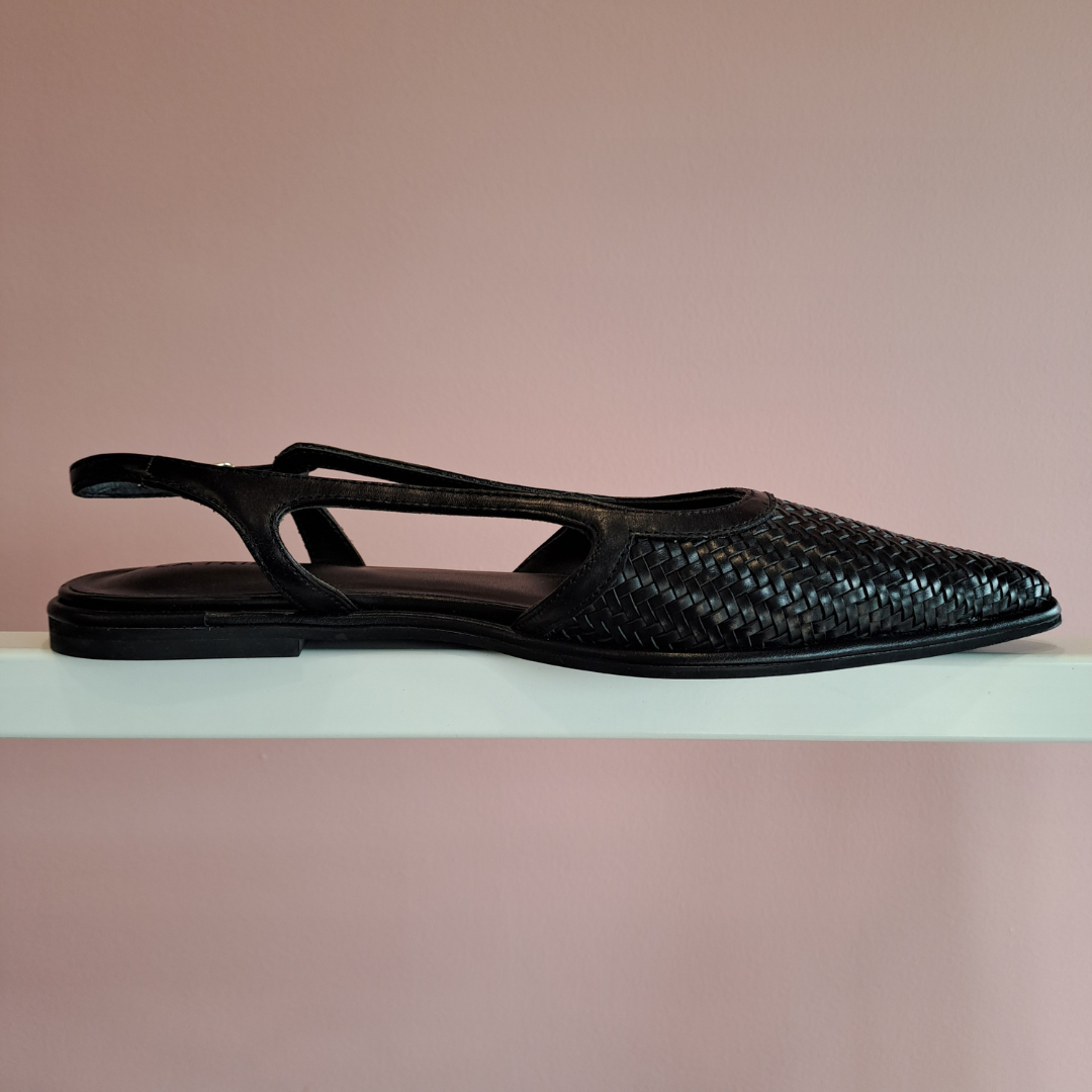 LA Tribe - Woven Sling Back Flats - Side View