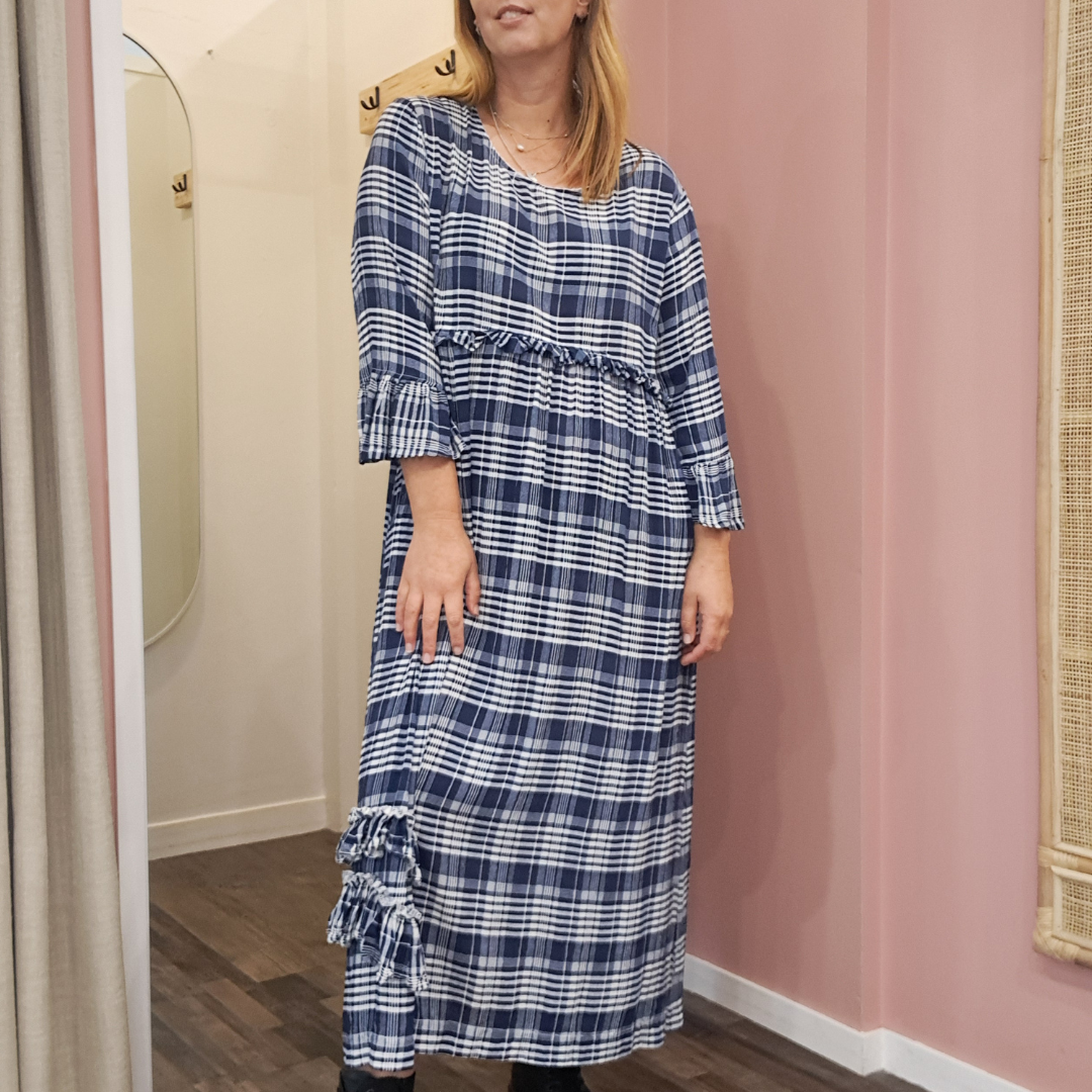 Lace - Plaid Maxi Dress - Size L