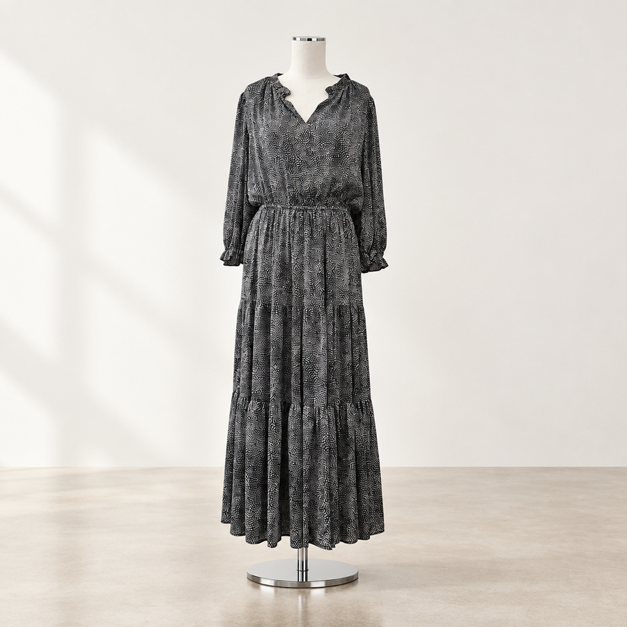 Leila + Luca - Black & White Maxi Dress - Size 12