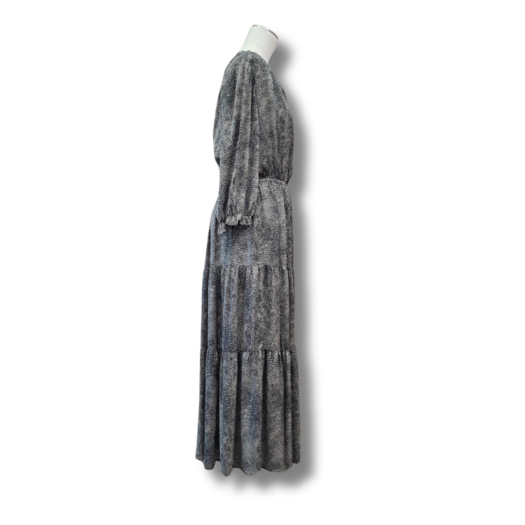 Leila + Luca - Black & White Maxi Dress - Size 12 - Side