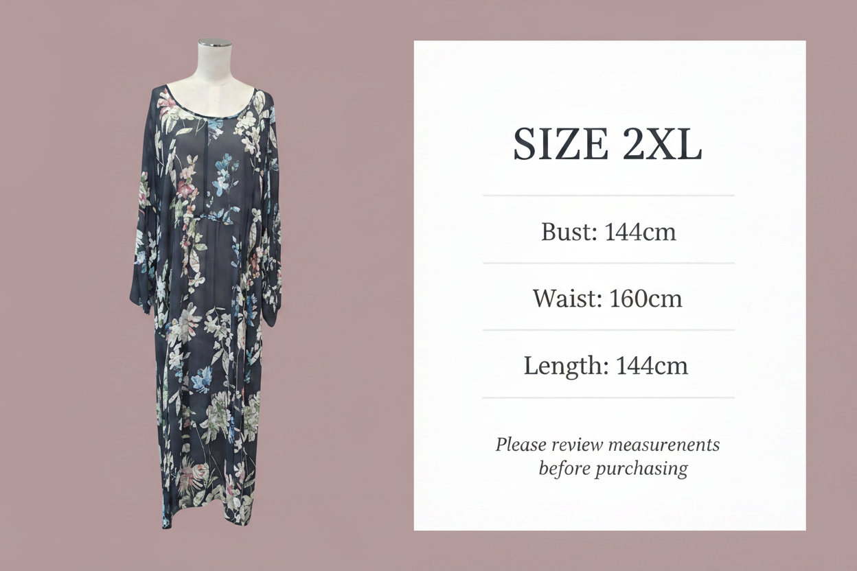 Lost and Led Astray - Floral Maxi Dress - Size 2XL - Size Chart