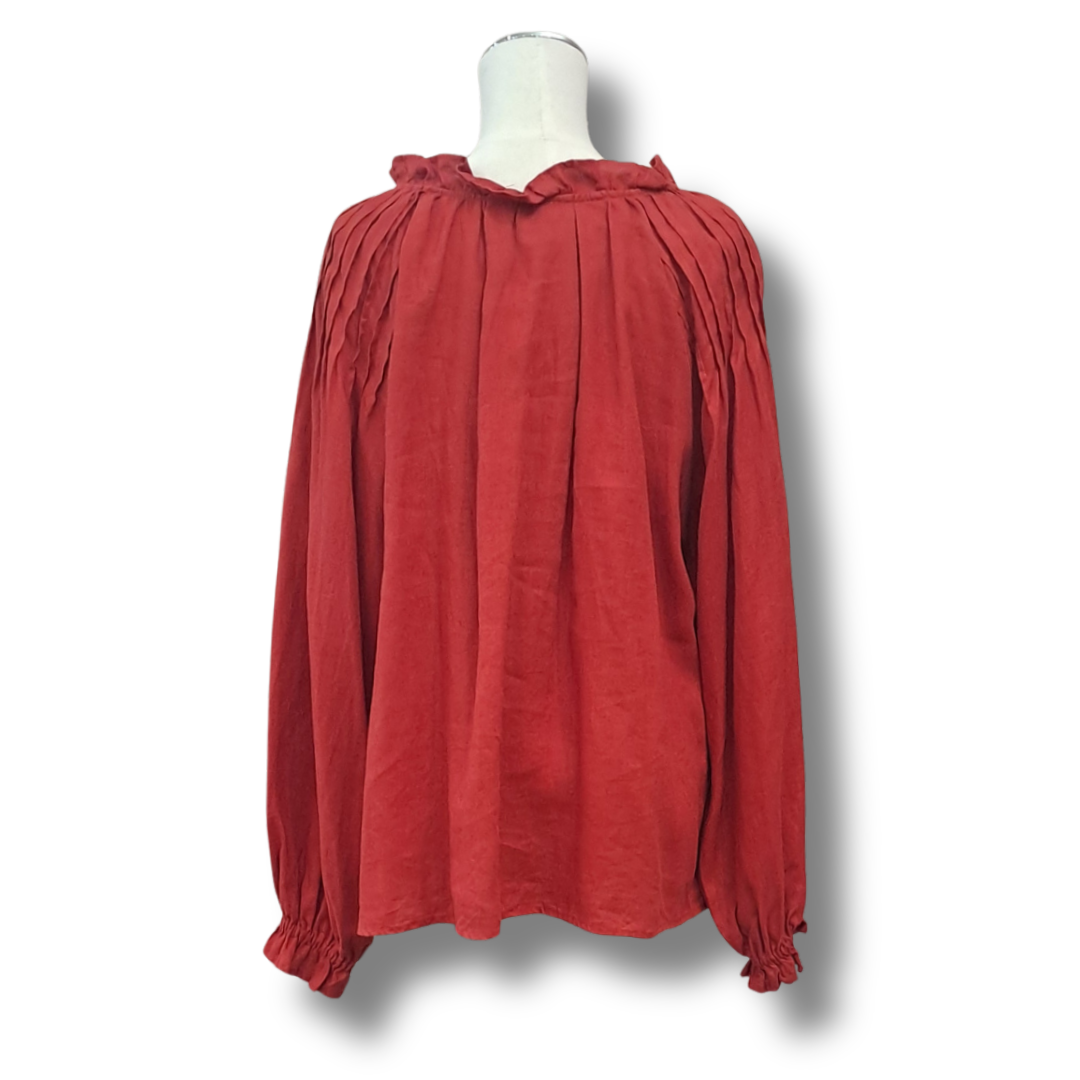 Lunar Fox - Charlotte Linen Blouse - Size 16 - Back