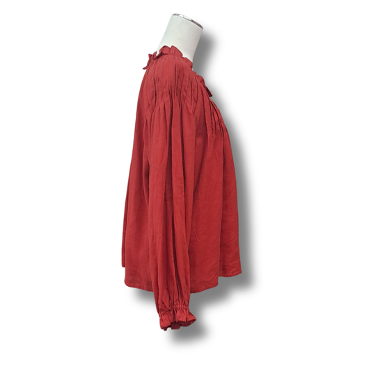 Lunar Fox - Charlotte Linen Blouse - Size 16 - Side