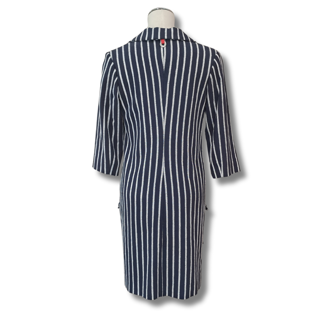 Lushington - Limited Edition Navy Striped Coat - Back View