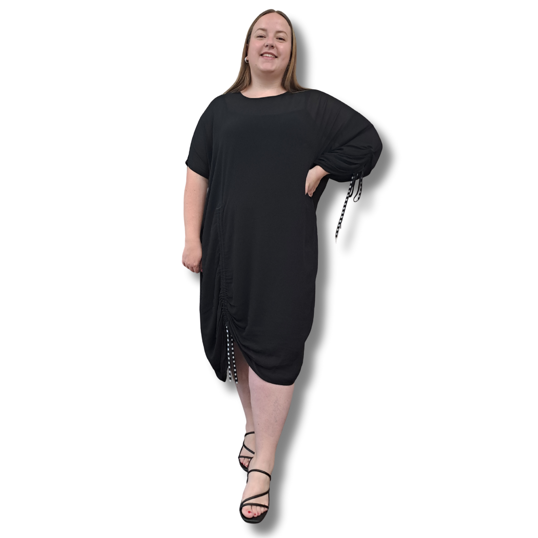 Maaike - Sheer Gathered Dress - Front View