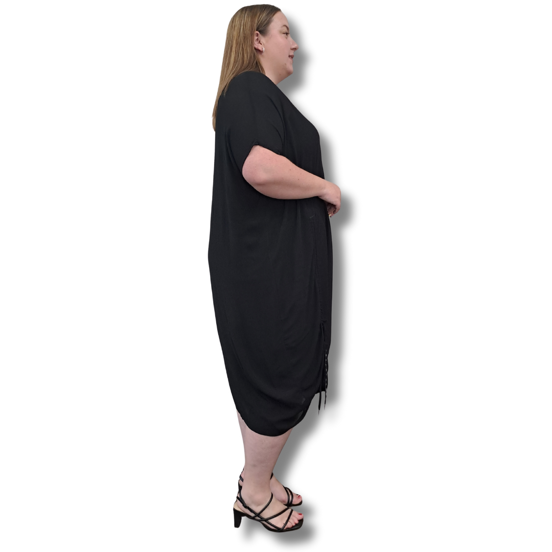 Maaike - Sheer Gathered Dress - Side View