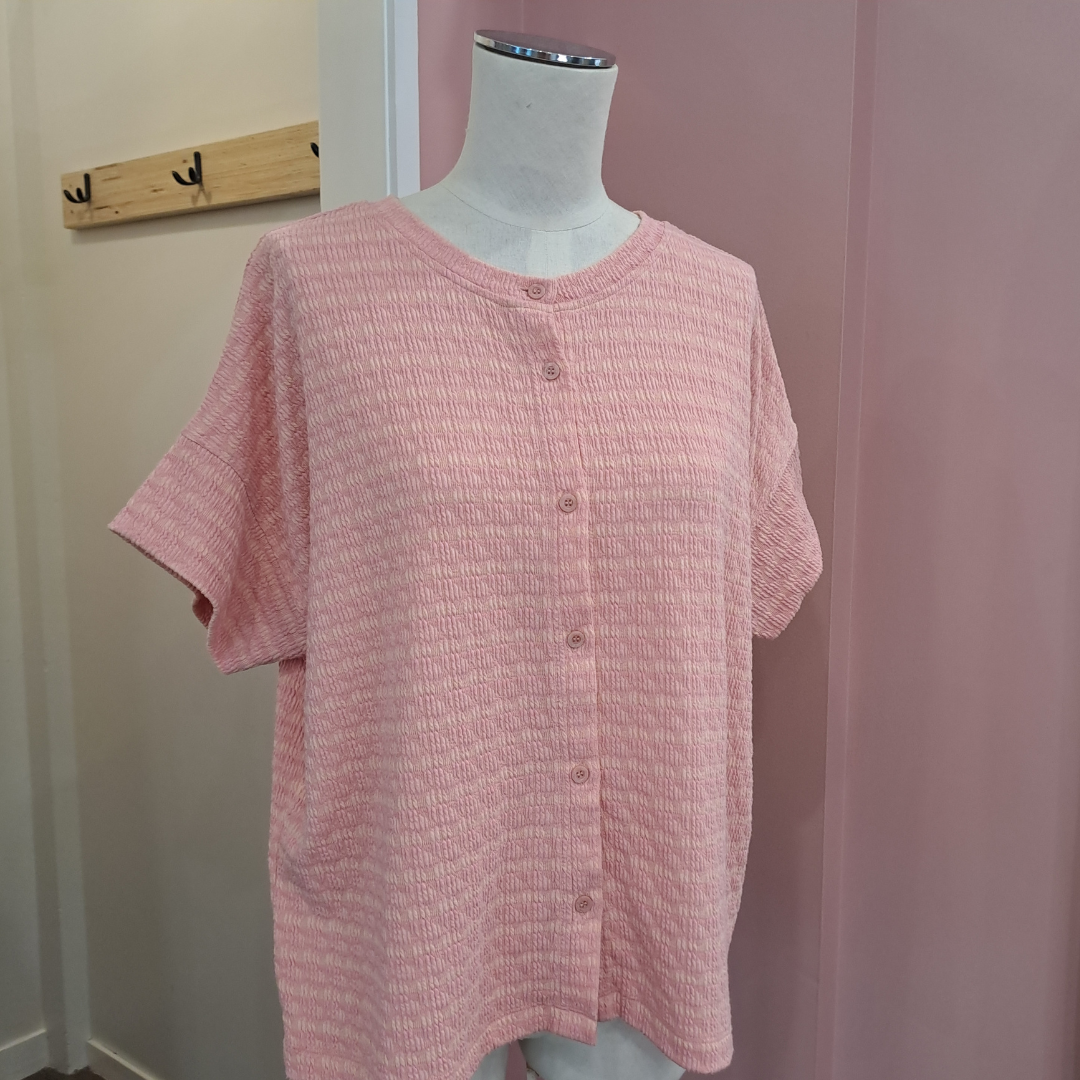 Marco Polo - Pink Striped Shirt - Size S