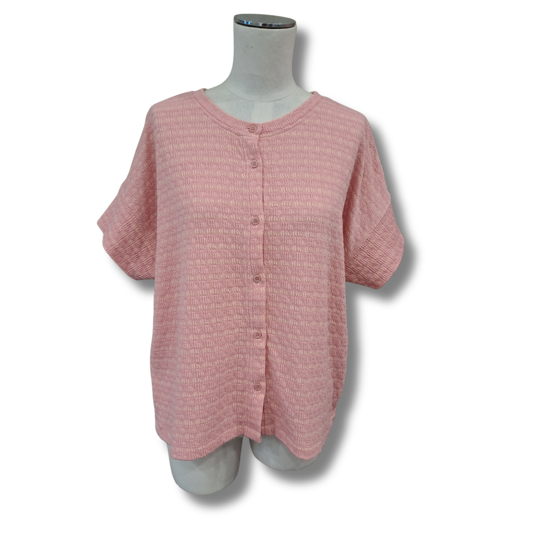 Marco Polo - Pink Striped Shirt - Size S - Front