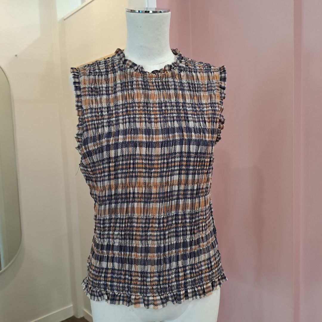 Max - Plaid Smocked Tank - Size 12