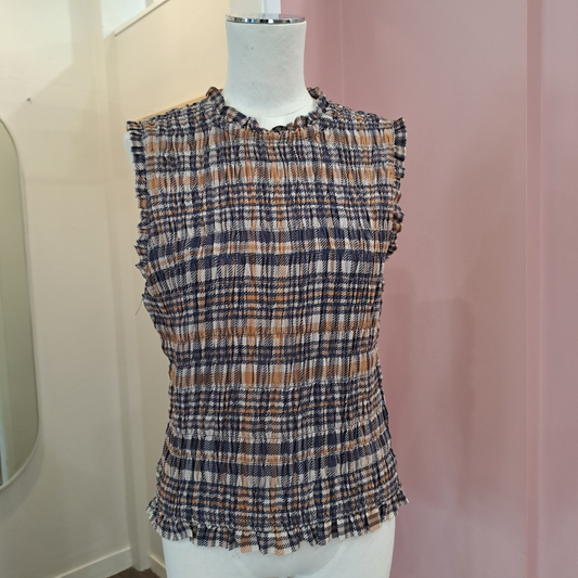 Max - Plaid Smocked Tank - Size 12