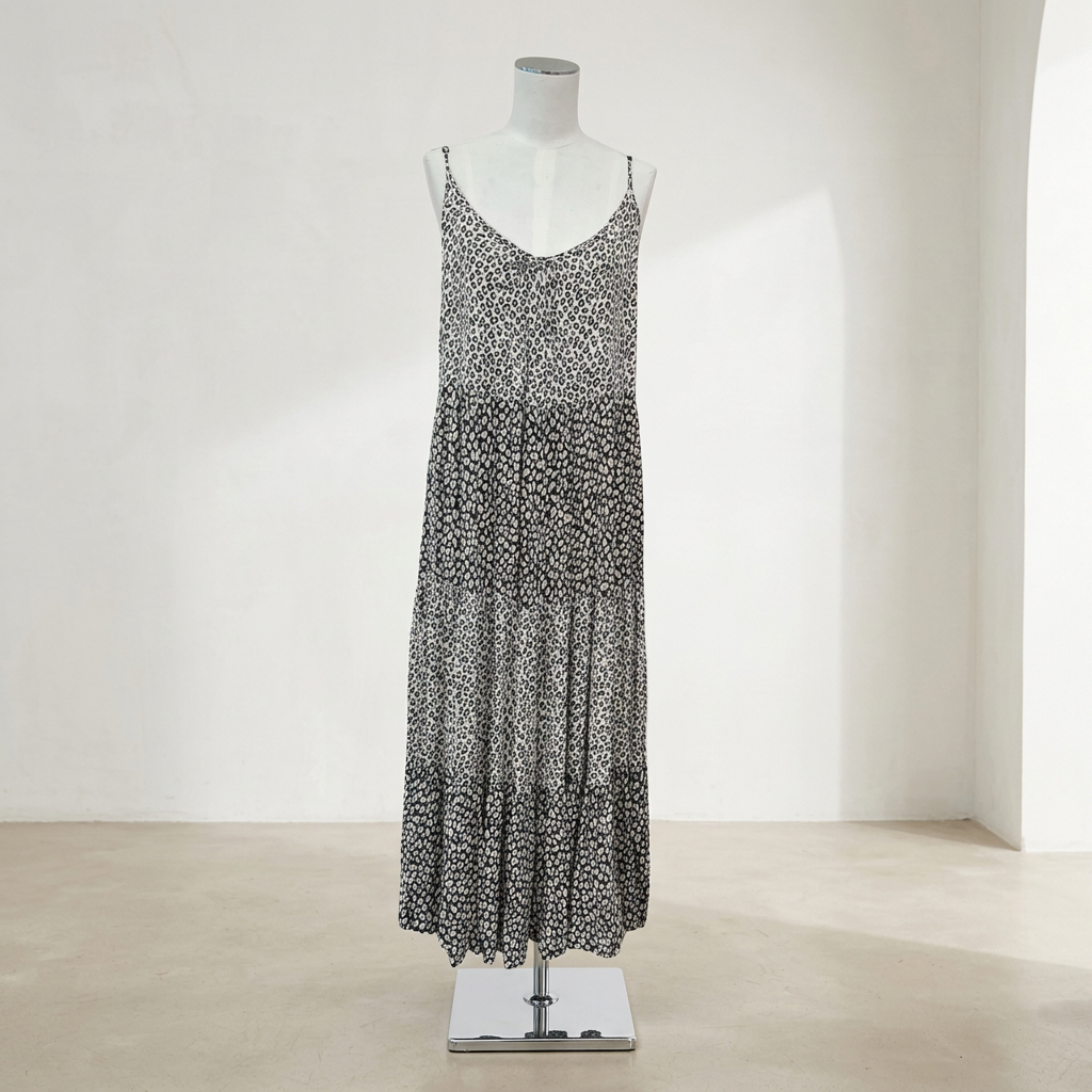 Max - Tiered Leopard Print Maxi - Size 12