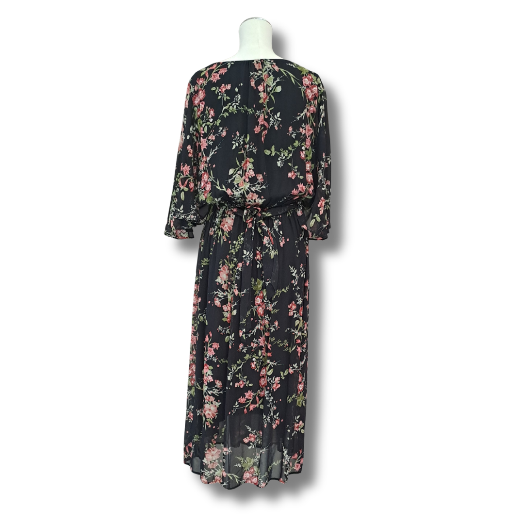 Max - V Neck Flutter Sleeve Dress - Size 14 - BNWT - Back