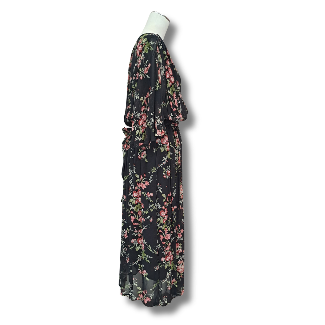 Max - V Neck Flutter Sleeve Dress - Size 14 - BNWT - Side