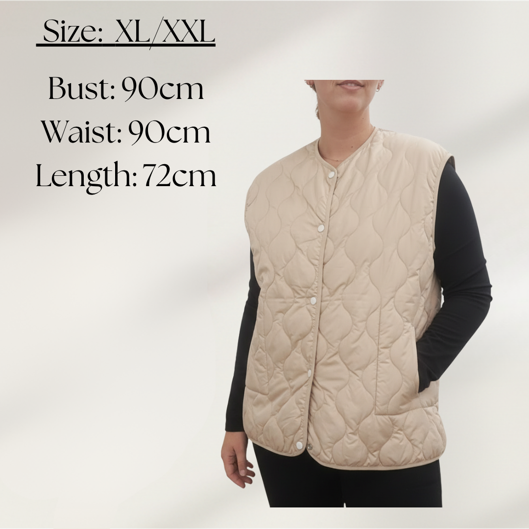 Max Elementary - Reversible Quilted Puffer Vest - Size XL-XXL - Size Chart