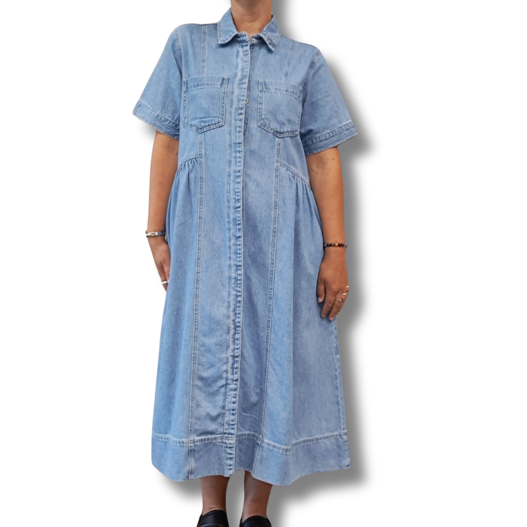 Maye - Montana Denim Shirtdress - Size M - BNWT - Front