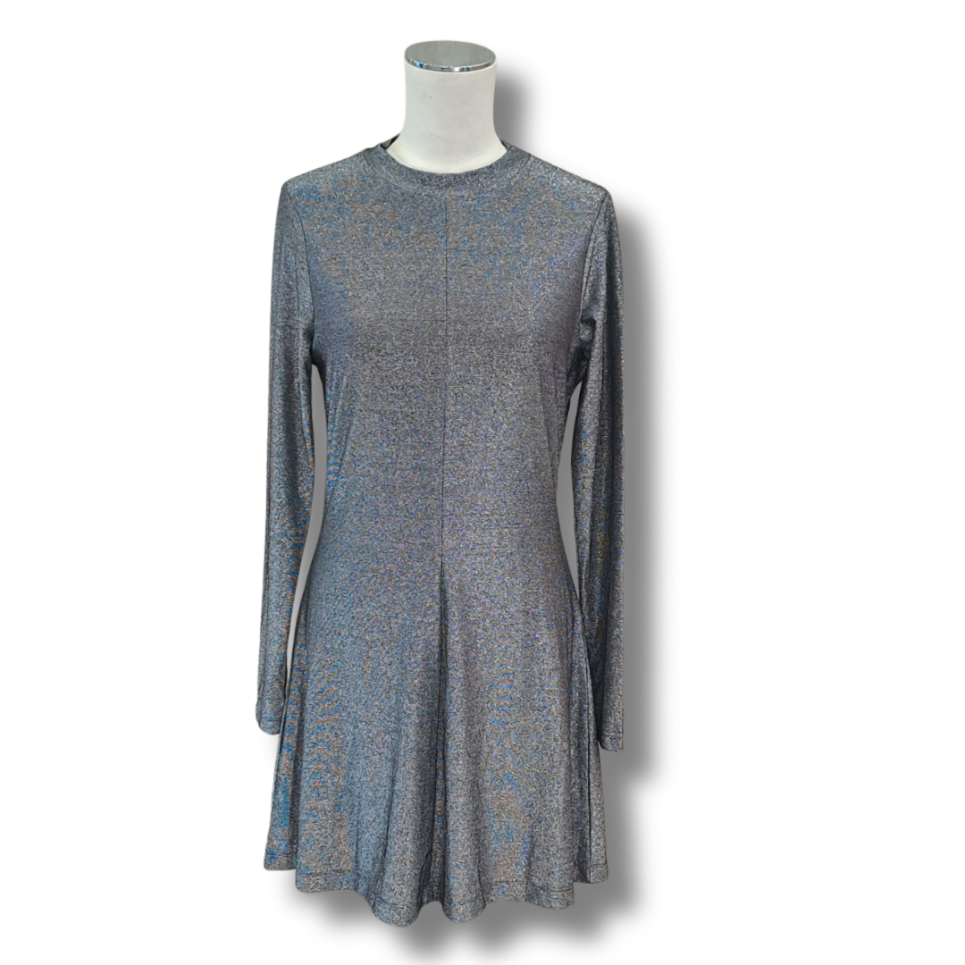 Me + Em - Pleat Panel Metallic Dress - Size 12 - BNWT - Front