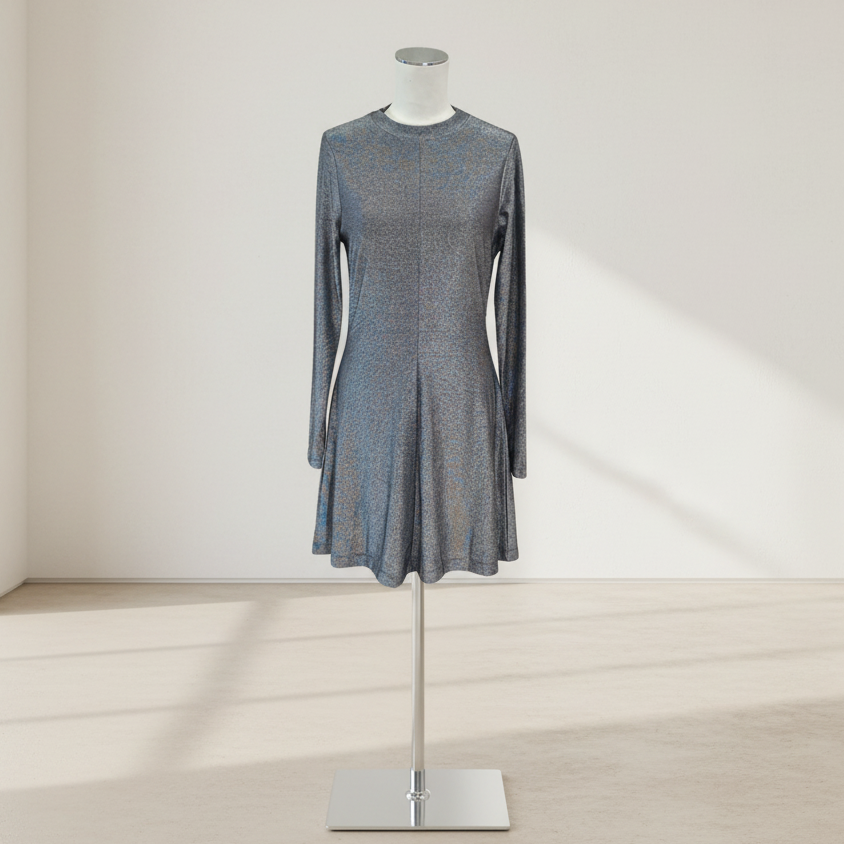 Me + Em - Pleat Panel Metallic Dress - Size 12 - BNWT - Front