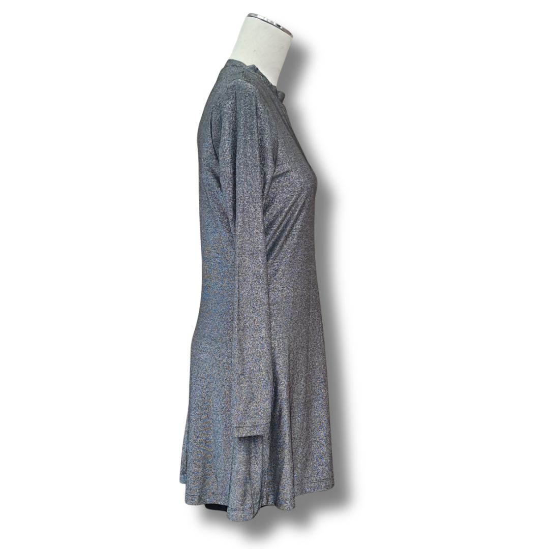 Me + Em - Pleat Panel Metallic Dress - Size 12 - BNWT - Side