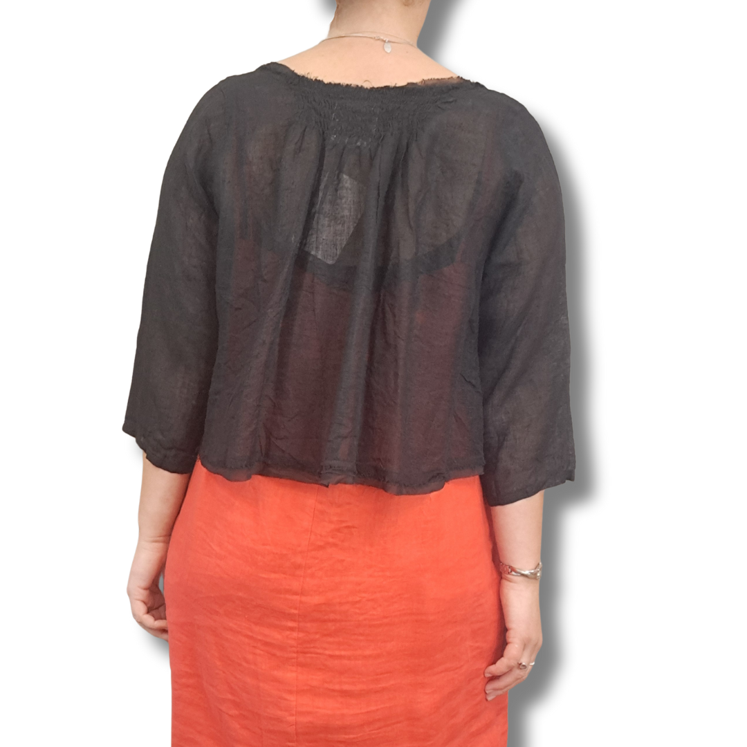 Meg by Design - Bria Cami Jacket in Gauze Linen - Size S - Back