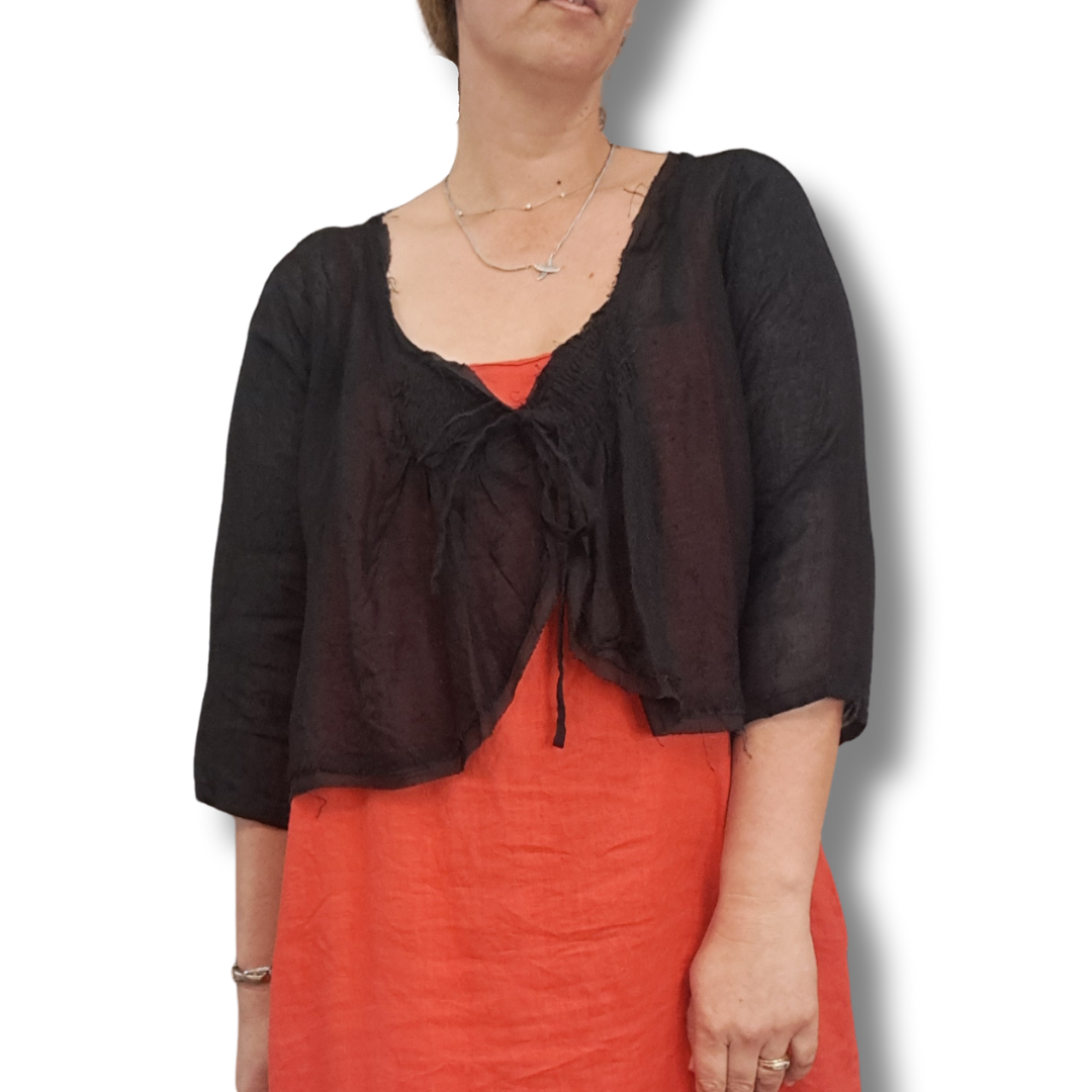 Meg by Design - Bria Cami Jacket in Gauze Linen - Size S - Front