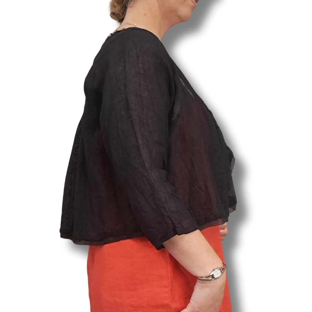 Meg by Design - Bria Cami Jacket in Gauze Linen - Size S - Side