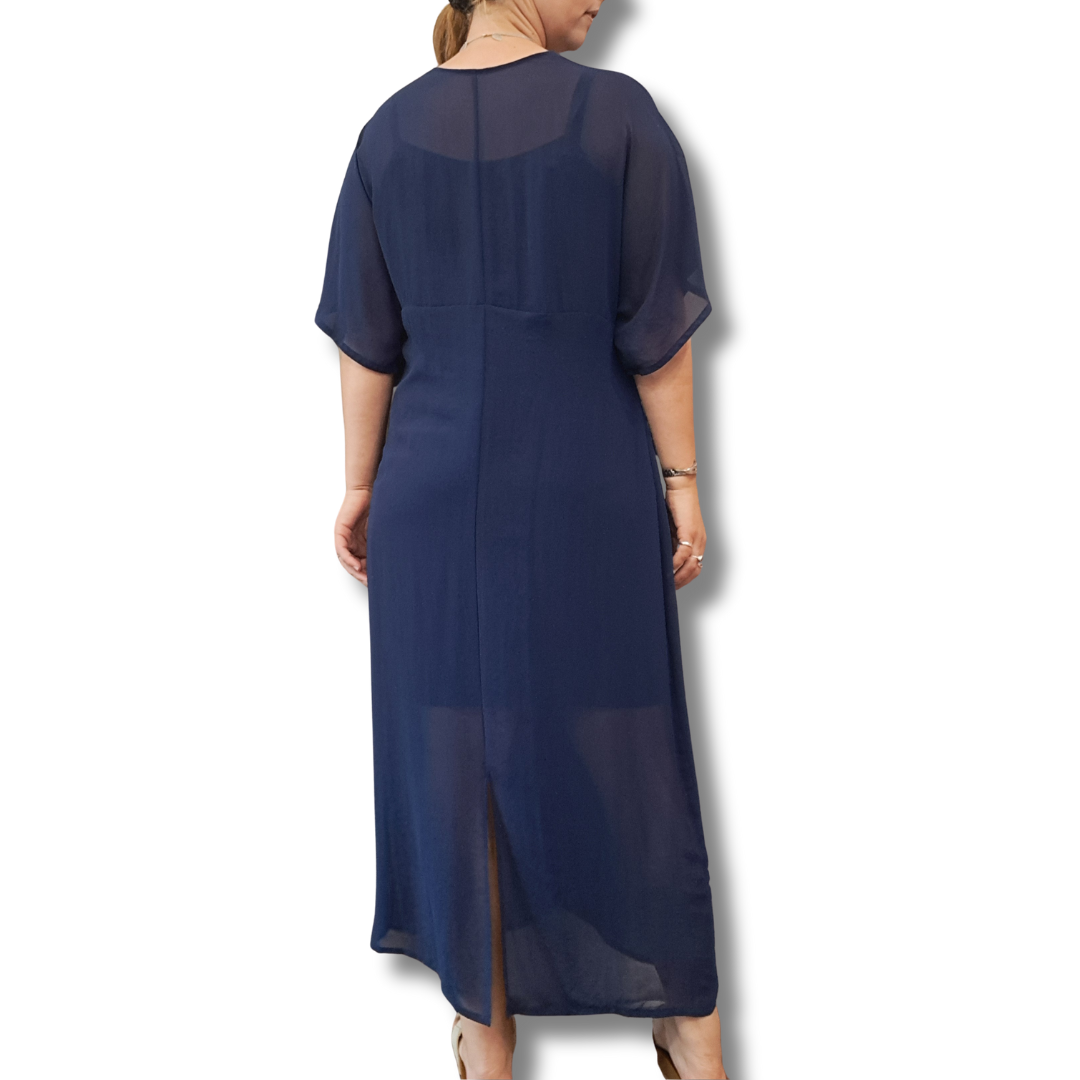 Moochi - Faithfully Navy Tie Dress - Back View