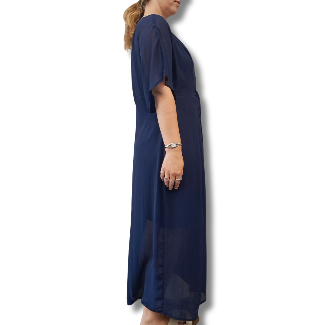 Moochi - Faithfully Navy Tie Dress - Side View