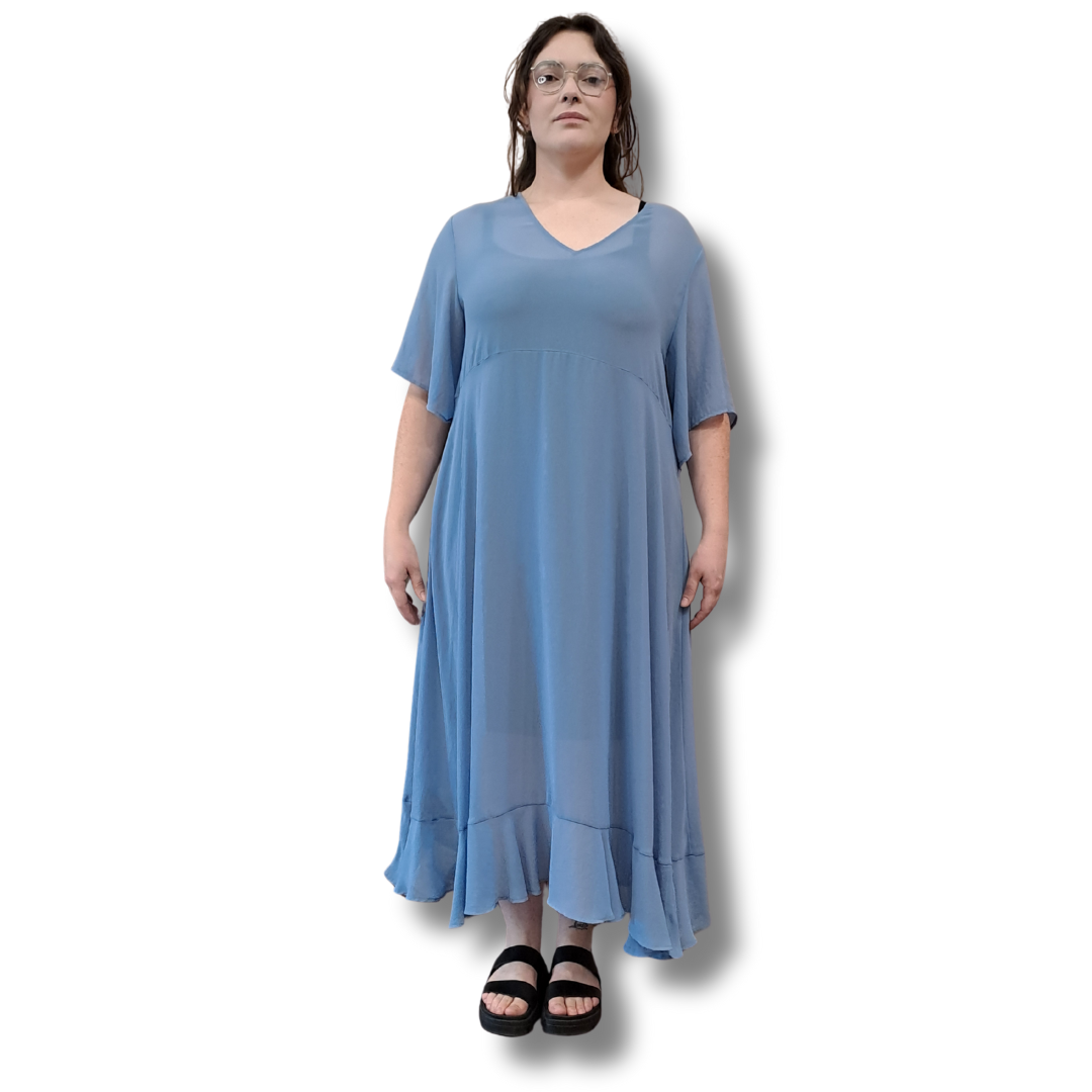 Moochi - Reverse Ruffled Dress - Front View