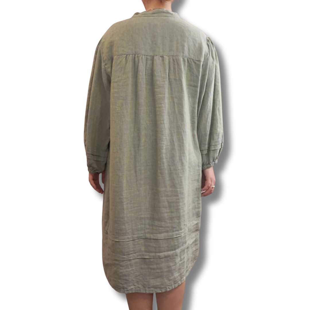 Naturals By O & J - Wakame Linen Dress - Back View