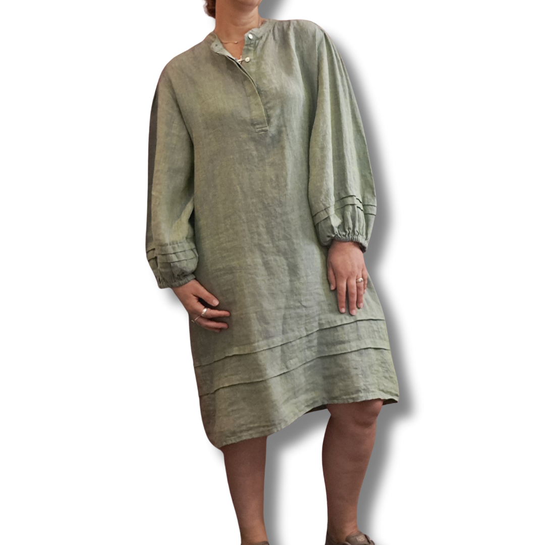 Naturals By O & J - Wakame Linen Dress - Front View