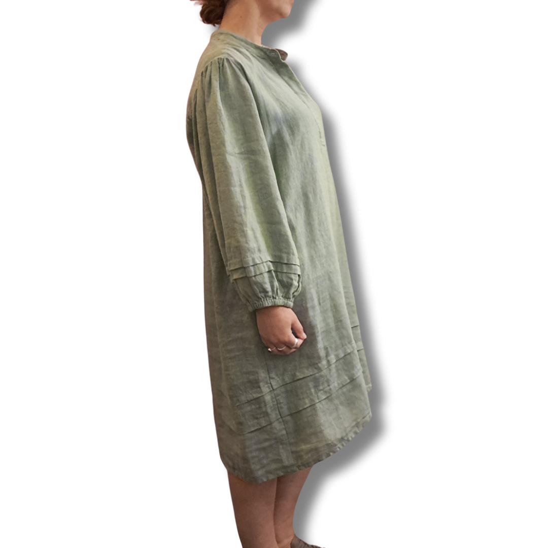 Naturals By O & J - Wakame Linen Dress - Side View
