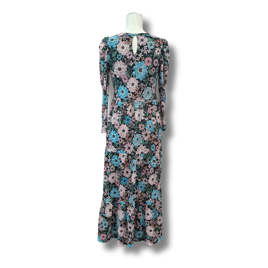 Oliver Bonas - Floral Knit Maxi Dress - Size 6 - Back