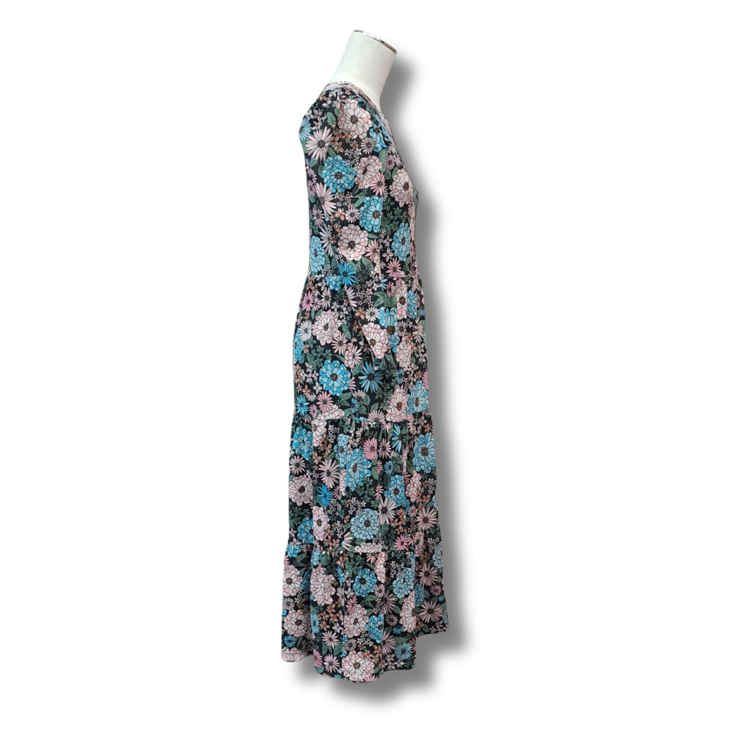 Oliver Bonas - Floral Knit Maxi Dress - Size 6 - Side