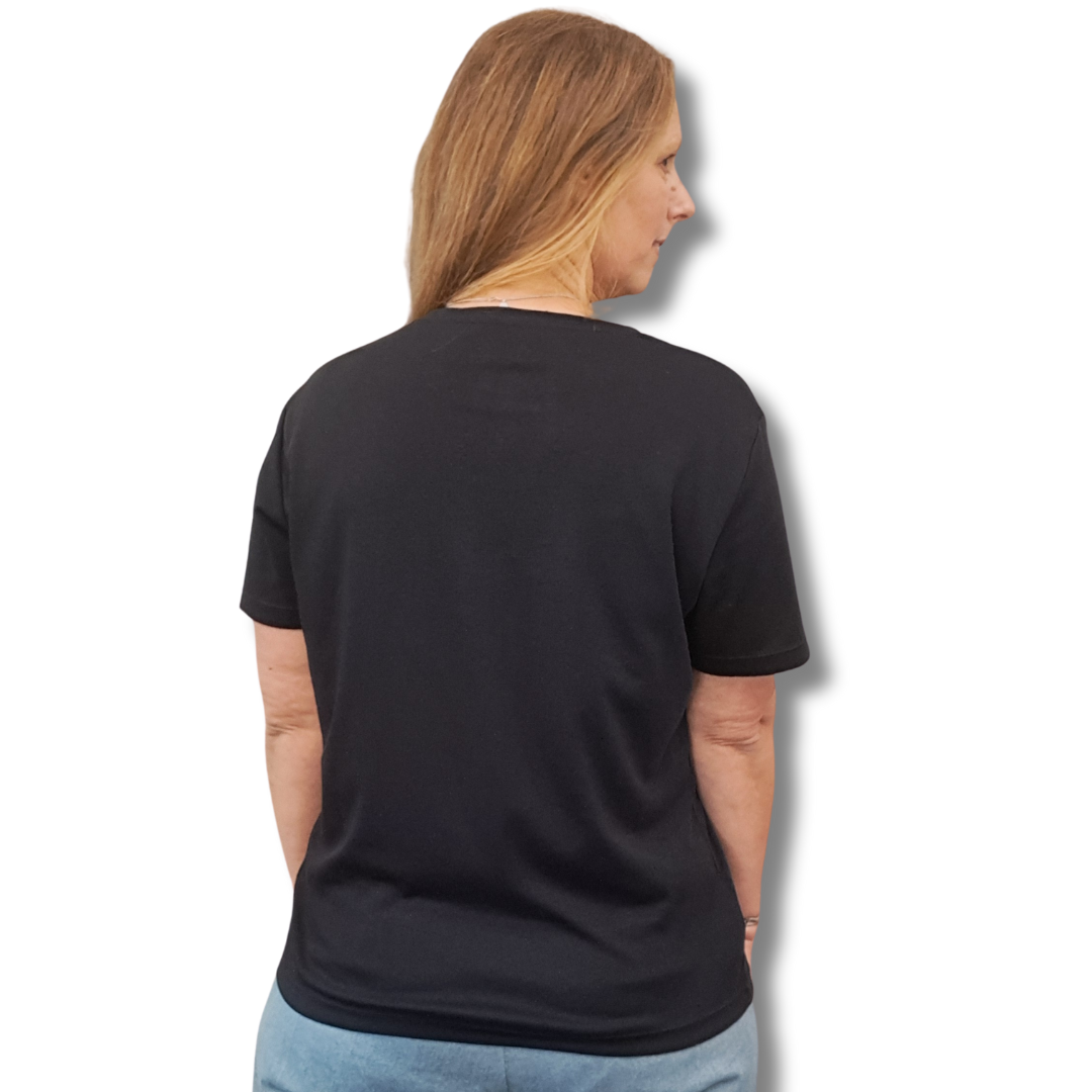 Organic Cotton Tee - Raquel Black - Back