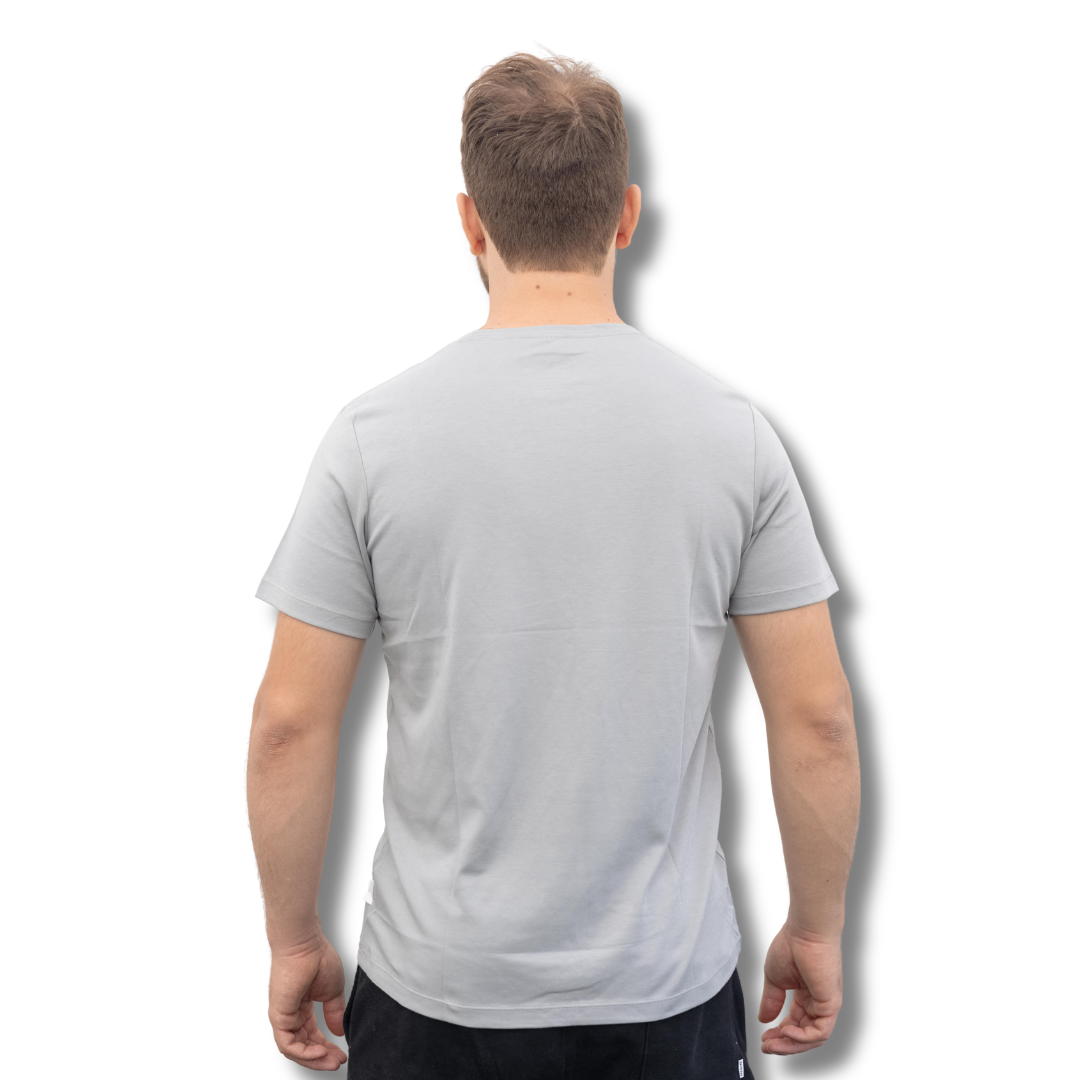 Organic Pima Cotton T-Shirt - Men's Steel - Back View