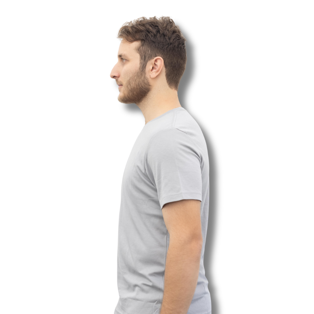 Organic Pima Cotton T-Shirt - Men's Steel - Side View