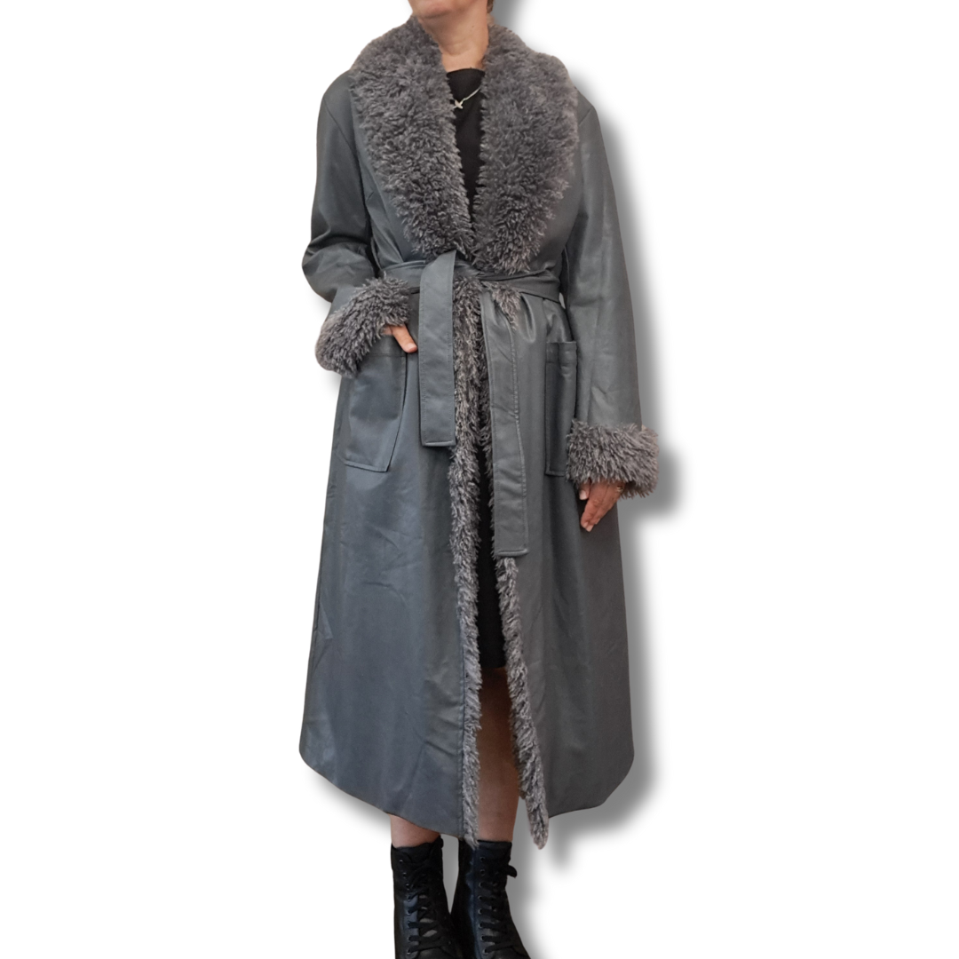 Ownley - Heaven PU Coat - Tie View