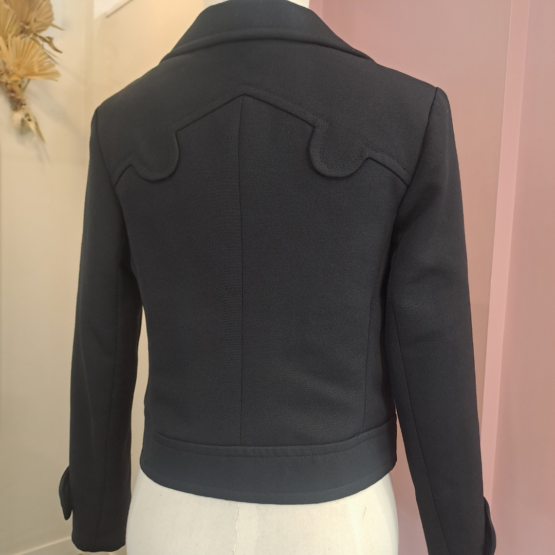 Petite Mademoiselle - Black Crop Jacket - Back View