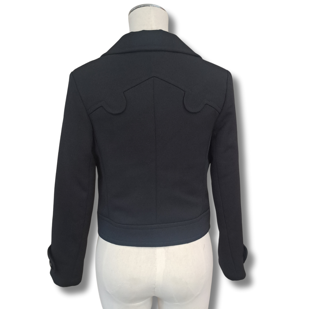 Petite Mademoiselle - Black Crop Jacket - Stitching View