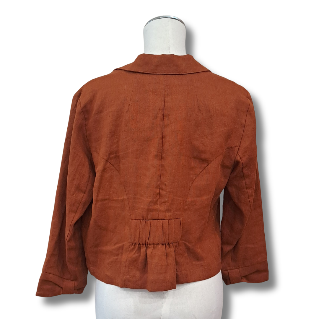 Preen - Cropped Linen Jacket - Back View