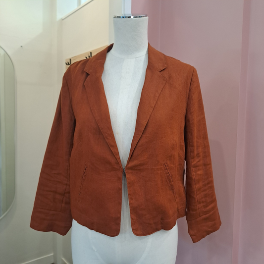 Preen - Cropped Linen Jacket - Size 10
