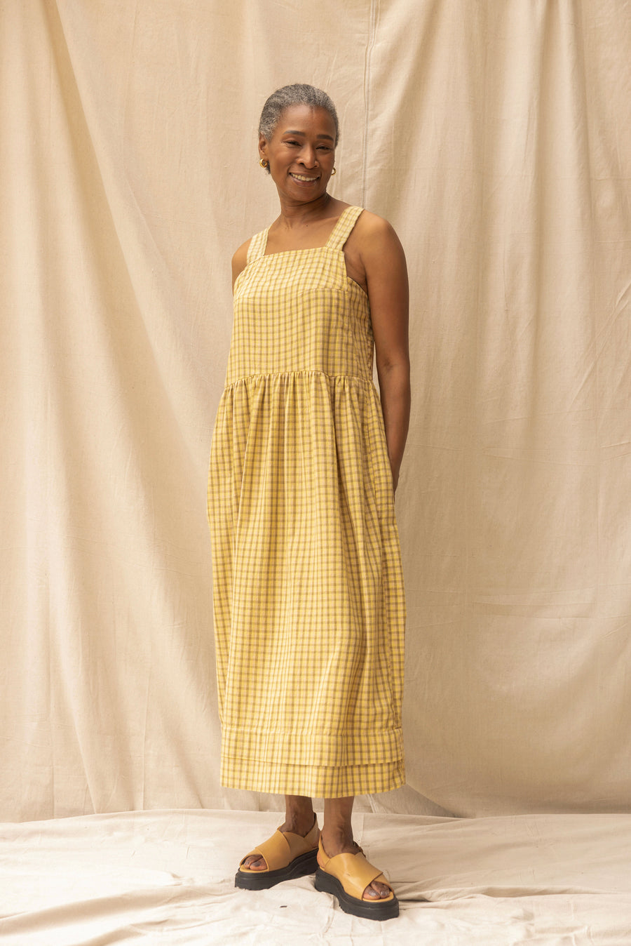 ReCreate - Ash Dress in Daisy Check - Size XL