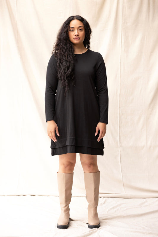 ReCreate - Fig Dress Black  -Organic Cotton