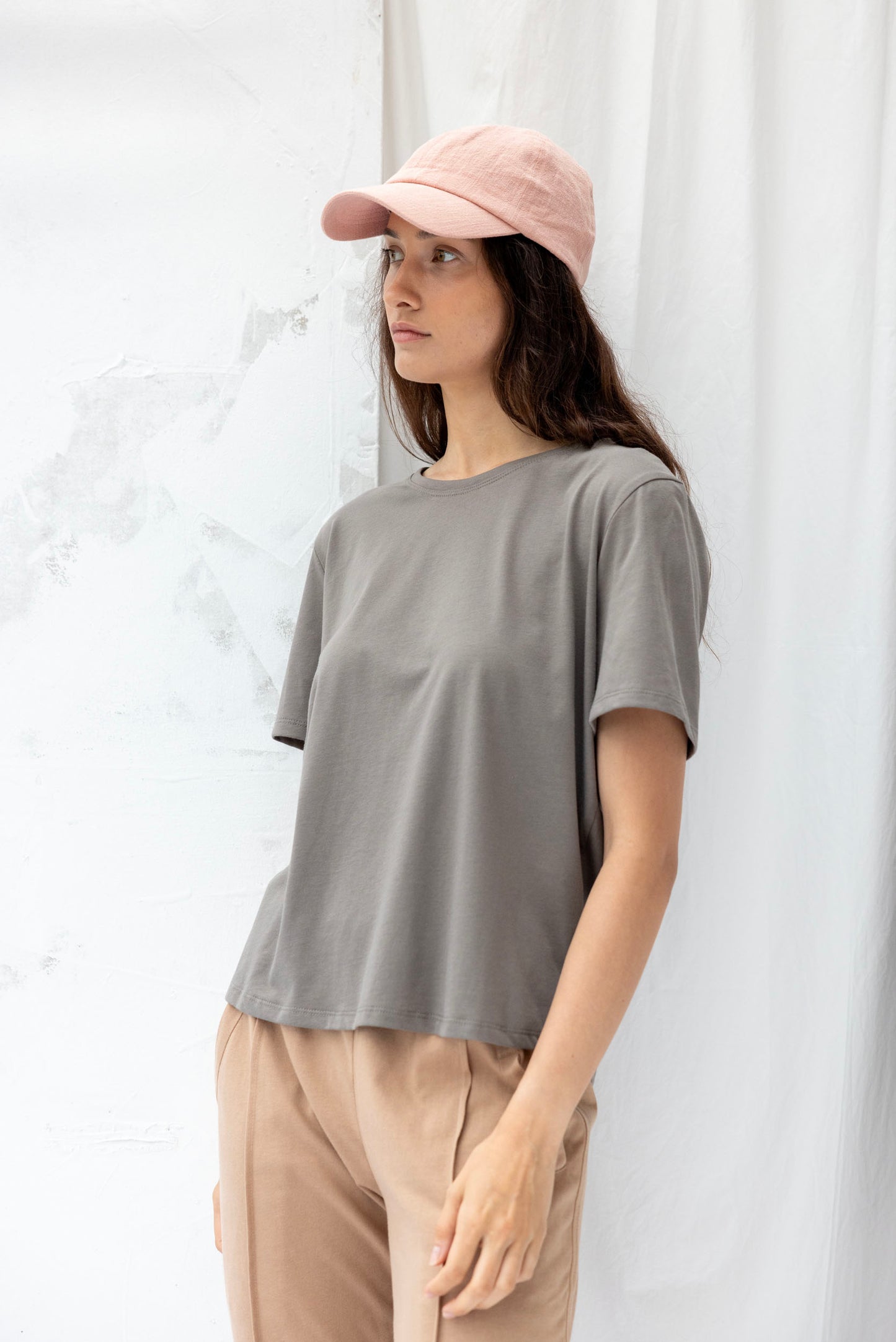 Recreate-Key-Tee-Organic-Cotton-Grey-Sage- Front